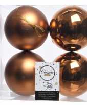Feest koper bruine kerstversiering kerstballen kunststof 10 cm