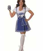 Feest korte tiroler jurk blauw