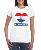 Feest kroatie hart vlag t-shirt wit dames