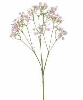 Feest kunstbloemen gipskruid gypsophila takken roze 70 cm