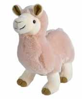 Feest lama speelgoed artikelen alpaca knuffelbeest roze 35 cm