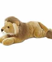 Feest leeuwen speelgoed artikelen leeuw knuffelbeest bruin 70 cm