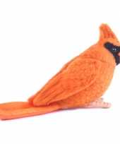 Feest levensechte hansa pluche kardinaal vogel knuffel 9 cm