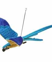 Feest levensechte hansa pluche vliegende papegaai knuffel blauw 76 cm