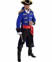 Feest luxe piraat outfit blauw voor heren