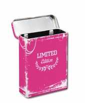 Feest metalen sigaretten box roze