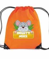 Feest mighty mike de muis rugtas gymtas oranje voor kinderen