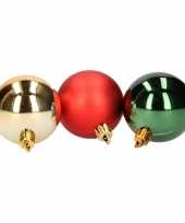 Feest mix kerstballen pakket goud glans en rood mat 10081377