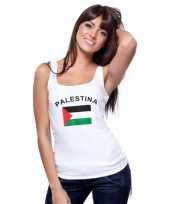 Feest mouwloos shirt met vlag palestina print voor dames