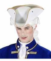 Feest musketier hoed wit vilt