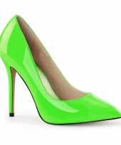 Feest neon groene stiletto pumps glow in the dark voor dames