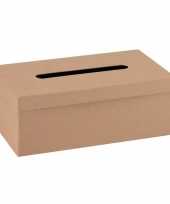 Feest onbewerkte kartonnen tissuebox 25 cm
