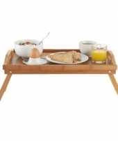 Feest ontbijt op bed dienblad tafeltje hout 50 x 30 cm