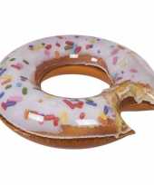 Feest opblaasbaar donut zwemband zwemring 100 cm