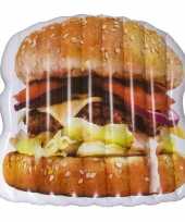 Feest opblaasbaar hamburger luchtbed 174 cm