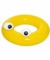 Feest opblaasbare zwemband geel 91 cm