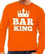 Feest oranje bar king met kroontje sweater heren