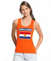 Feest oranje hollandse vlag tanktop dames