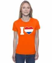 Feest oranje i love holland shirt dames