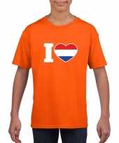 Feest oranje i love holland shirt kinderen