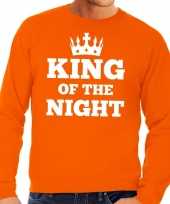 Feest oranje king of the night sweater heren