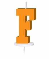 Feest oranje naam kaarsje letter f