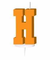 Feest oranje naam kaarsje letter h