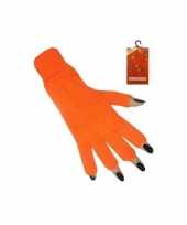 Feest oranje vingerloze handschoen