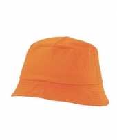 Feest oranje vissershoedje zonnehoedje voor volwassenen 10141471