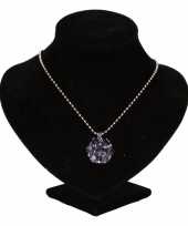 Feest paarse steentjes chunkketting voor volwassenen