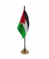 Feest palestina tafelvlaggetje 10 x 15 cm met standaard