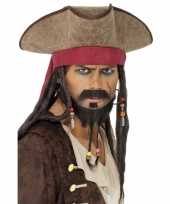 Feest pirates hoed met dreads pruik
