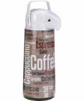 Feest plastic thermoskan voor koffie groen wit 1900 ml
