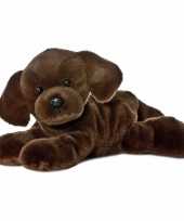Feest pluche bruine labrador honden knuffel 20 cm