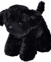Feest pluche hond zwarte labrador knuffeltje 18 cm
