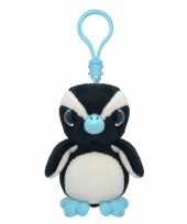 Feest pluche pinguin sleutelhanger 9 cm