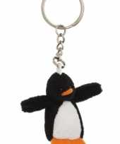 Feest pluche pinguin sleutelhangertje 6 cm