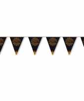 Feest ramadan mubarak thema vlaggenlijn slinger zwart goud 6 meter