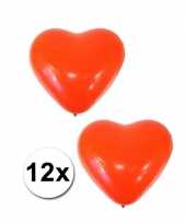 Feest rode ballonnen hartjes 12 stuks