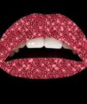 Feest rode glitter lip stickers