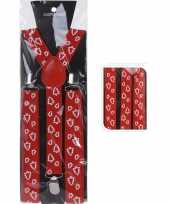 Feest rode kerst bretels met kerstbomen kerstaccessoires voor volwassenen