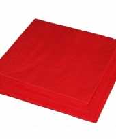 Feest rode kleur papieren servetten 33 x 33 cm