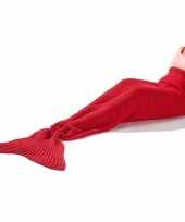 Feest rode zeemeerminstaart gebreide deken 180 x 90 cm