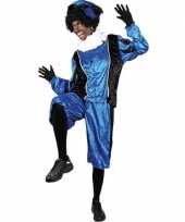 Feest roetveeg pieten kostuum blauw zwart voor volwassenen
