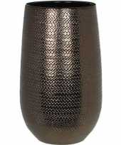 Feest ronde vaas bloempot gabriel 21 x 35 cm brons keramiek