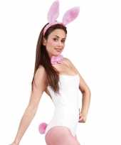 Feest roze bunny konijnen verkleedsetje voor dames