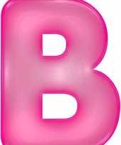 Feest roze letter b opblaasbaar