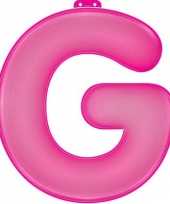 Feest roze letter g opblaasbaar