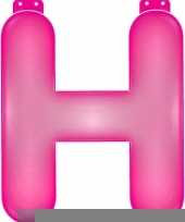 Feest roze letter h opblaasbaar