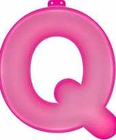 Feest roze letter q opblaasbaar